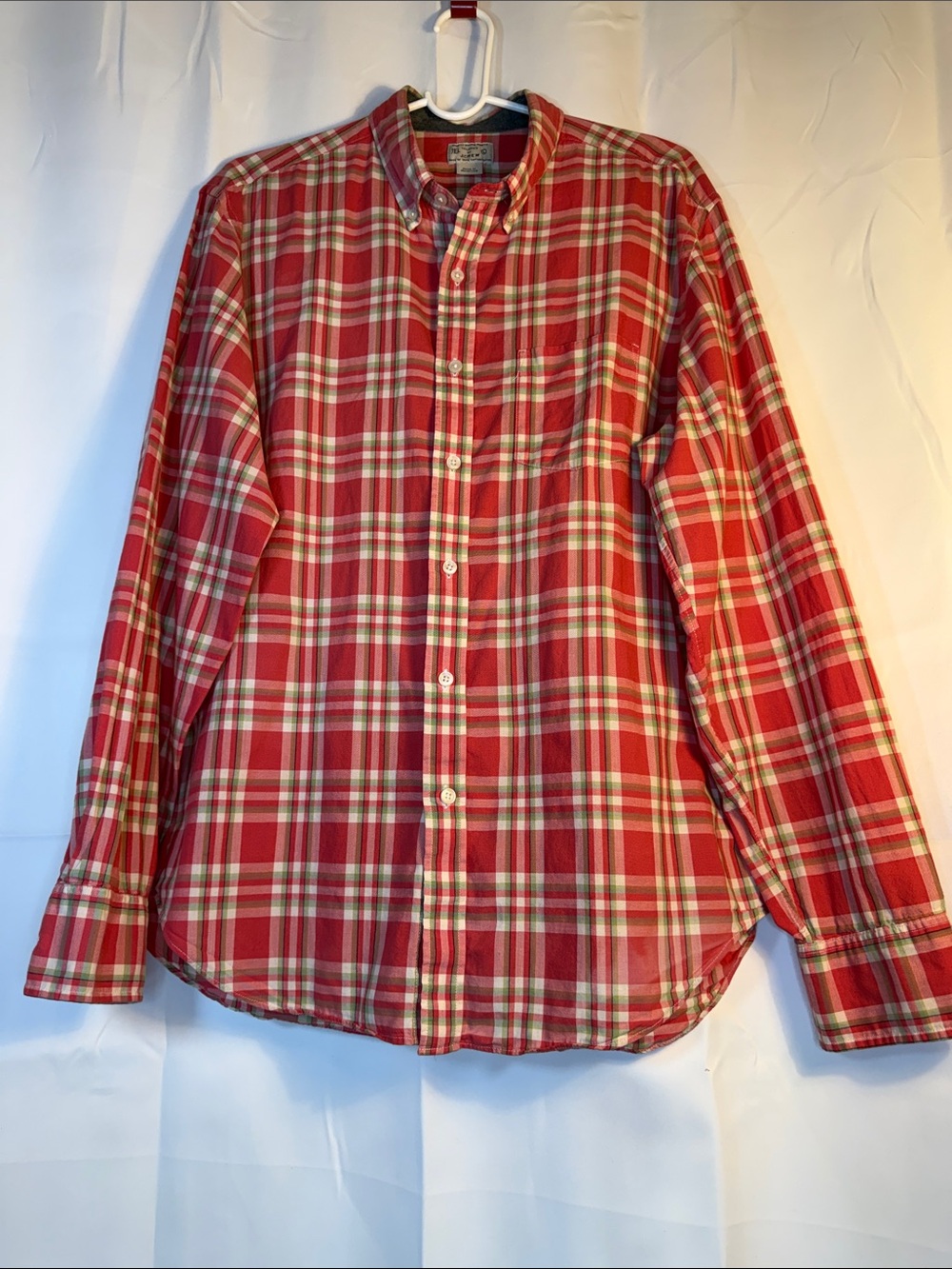 J. Crew Red Green White Plaid Button-Down Shirt